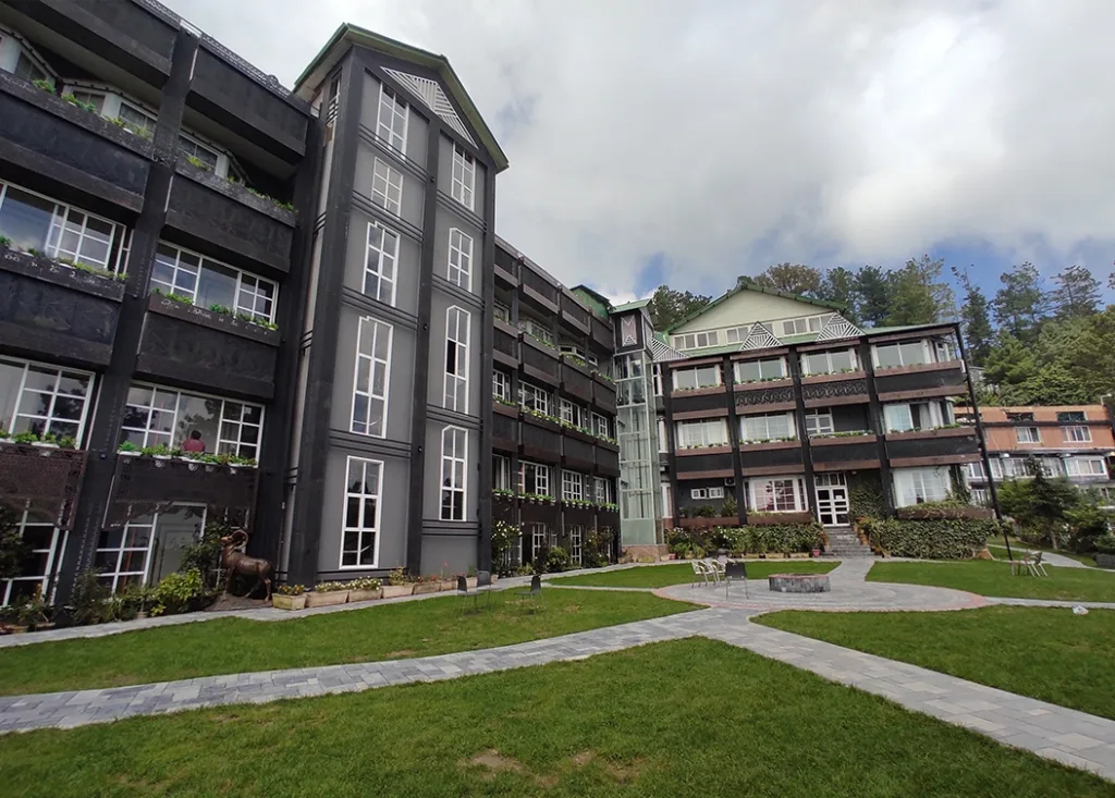 elite hotel nathiagali garden view and main building exterior by hescon engineering