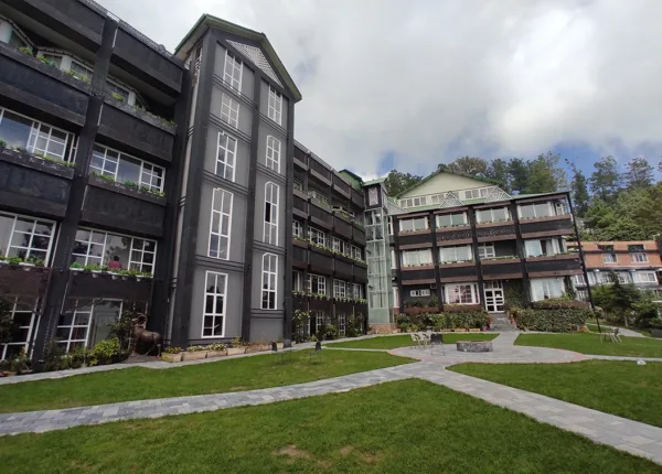 elite hotel nathiagali garden view and main building exterior by hescon engineering