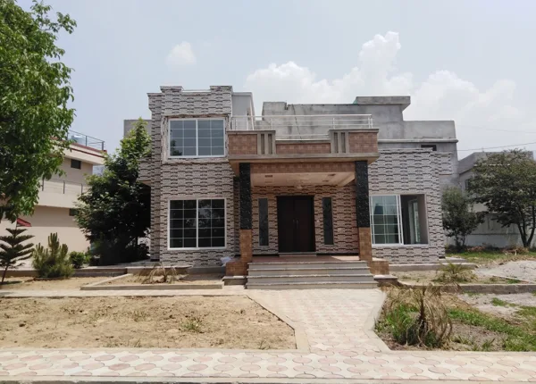 under construction house with front porch design by hescon engineering