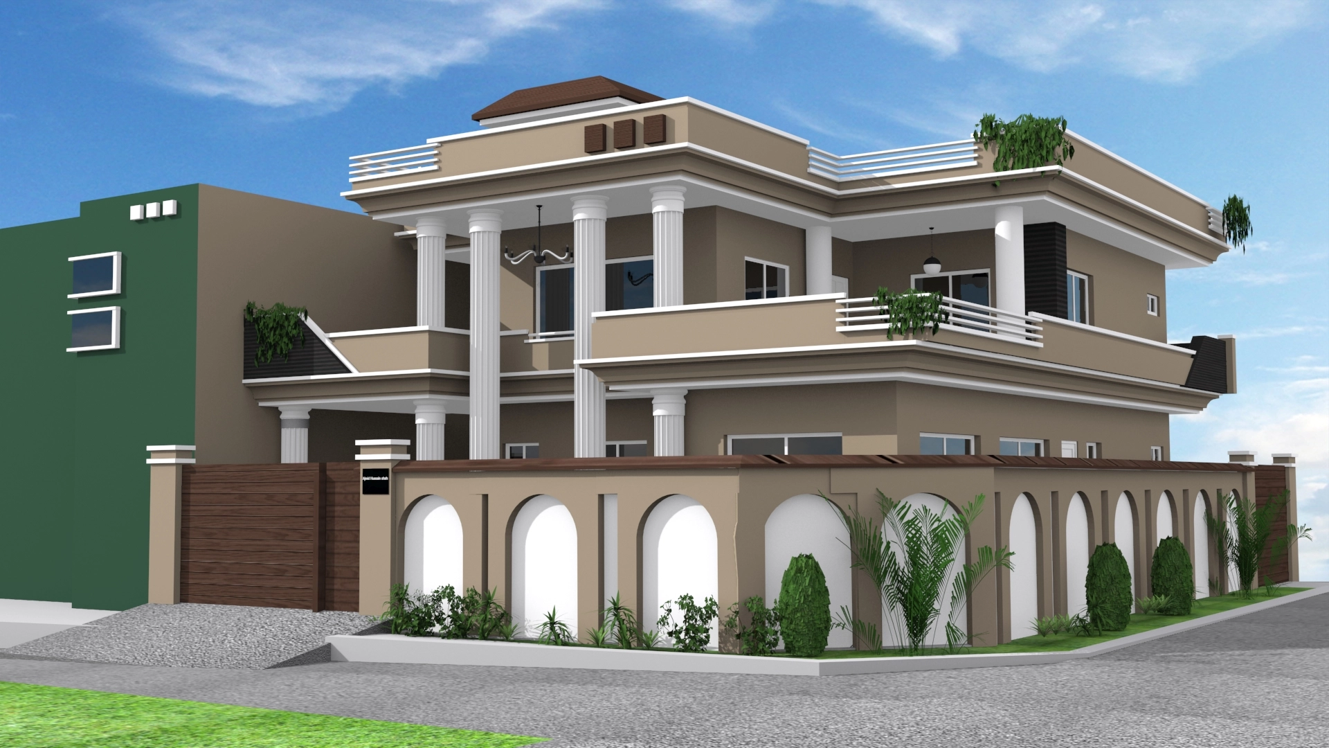 classic house front elevation by hescone engineering