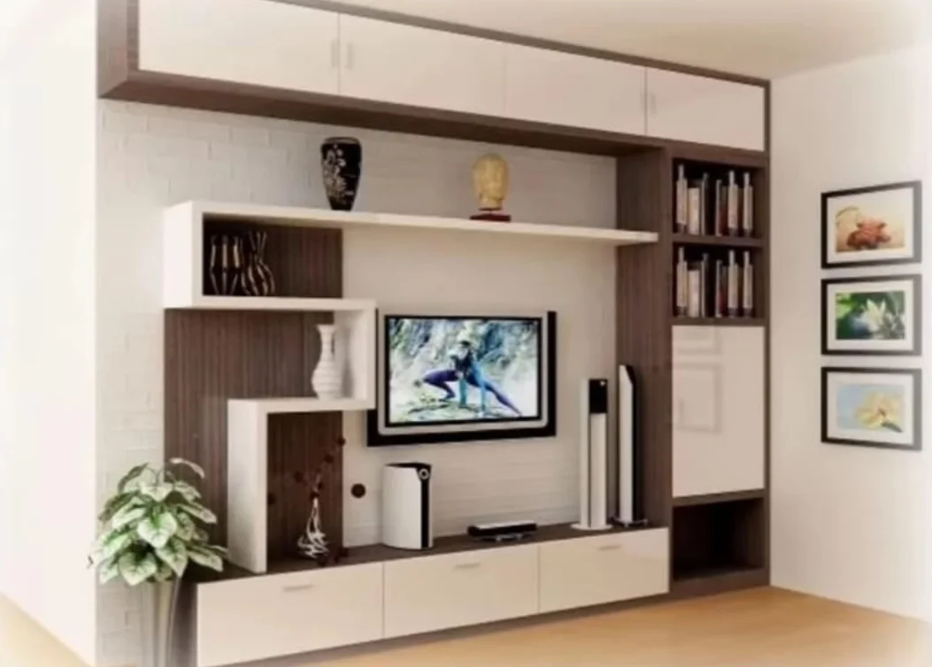 contemporary living room tv unit with storage by hescone engineering