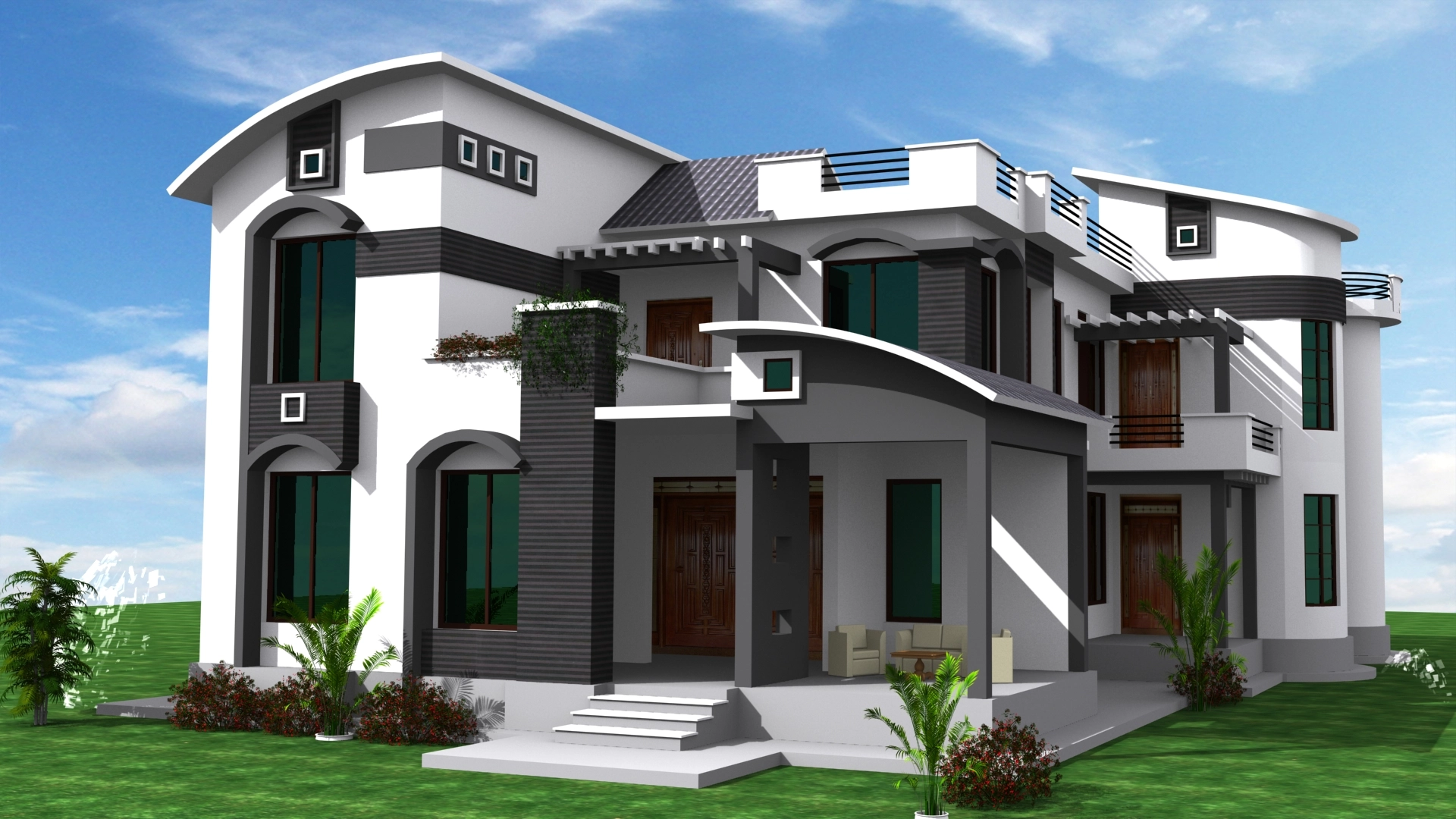 modern 2-storey villa exterior by hescone engineering