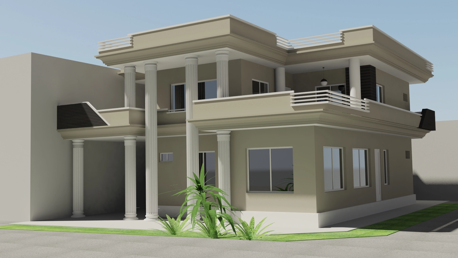two-story corner house exterior by hescone engineering